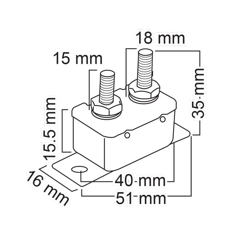 Auto Reset Type 1 circuit breaker 12/24v