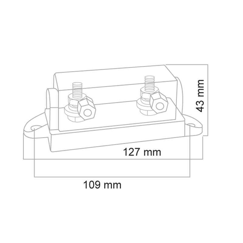 Mega Fuse holder - with Clear Cover