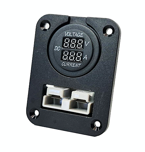50 amp Anderson Style Plug and Volt and Amp Meter